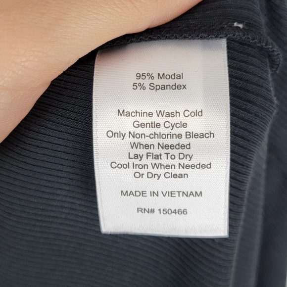 NWT 41 Hawthorn One Shoulder Fitted Midi Dress Ribbed Black Large - Picture 5 of 8